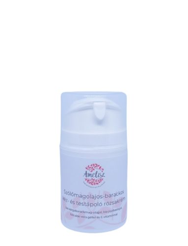 Szőlőmagolajos-barackos kéz- és testápoló rózsakrém    50 ml